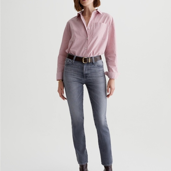 Ag Adriano Goldschmied Gray Straight Leg Jeans - Picture 1 of 13